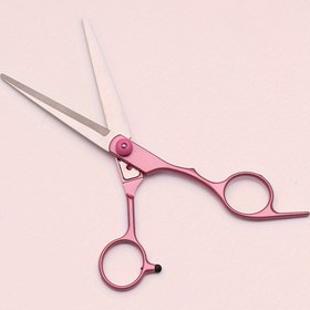 Resim 1 adet Profesyonel Saç Kesme Makası/Makas - Pembe & Beyaz Ergonomik Tasarım, Kesin Saç Kesimleri için, Kadınlar, Erkekler & Gençler için Rahat Tutuş, Tüm Saç Tipleri için İdeal 