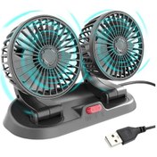 Resim Tenfowee Araç İki Başlı Fan, 2 Hızlı Rüzgar, 360 Döner, Çok Açıklı Havalandırma, Usb/12v/24v Girişi, Araçlar İçin Sıcakkan 