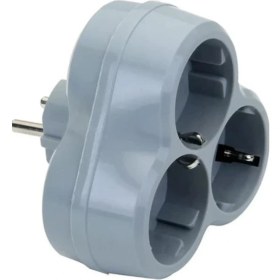 Resim De-Pa Topraklı Papatya Golyat Fiş Priz 3'lü Gri 