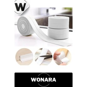 Resim Wonara Premium Su Geçirmez Önleyici Yalıtım Küf Banyo Mutfak Lavabo Gri Kenar Şerit Bant 3.2m 2 Adet 