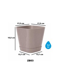 Resim Omnipazar So-zb03 Zambak Dekoratif Plastik Saksı 3.4 Litre No:3 Mocha 