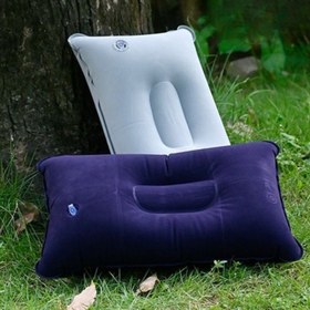Resim 2 Adet Katlanabilir Taşınabilir Şişme Yastık - Büyük Kare Ergonomik Tasarım, Kamp, Seyahat, Ofis ve Uçuşlar İçin Hafif & Dayanıklı - Makinede Yıkanabilir, Tüm Mevsimlerde Kullanım (Açık Mavi & Lacivert), Şişirilebilir Mobilya, Çok Amaçlı Yastık, Kolay Saklama, Rahatlık Yastığı, Ofis Çalışanlar İçin 