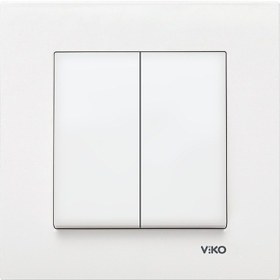 Resim Viko Karre Komütatör Beyaz İkili Çerçeveli Anahtar 