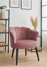 Resim Waterybrook Tekli Berjer Koltuk - Papatya Babyface Kumaş Siyah Ayaklı - 13 Renk Seçeneği Gül Kurusu 