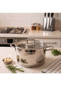 Resim Gökdil Rosso 22cm Derin Tencere Metal 5litre Gri 