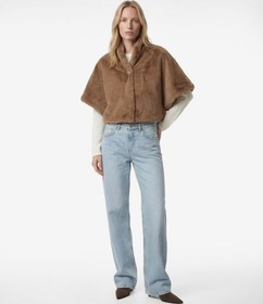 Resim Dik Yaka Oversize Suni Kürk Pelerin Bolero 
