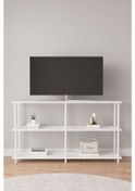 Resim Çevir Kur 150 Cm Beyaz B.d Raflı Tv Sehpası, Tv Ünitesi 150 75 29 Cm Beyaz 