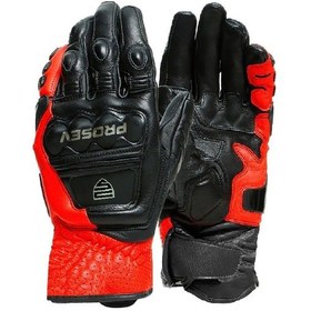 Resim Motosiklet Eldiveni Carbon Titanium Full Koruma Deri Leather Motorcu Eldiven Kırmızı 