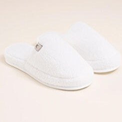 Resim %100 Pamuk Havlu Terlik 36-37 Beyaz - Noa Serisi 