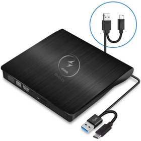 Resim alfalink Al-dvd15 Harici Dvd Rw External Taşınabilir Ultra Ince USB+Type-C 3.0 Cd/dvd Optik Okuyucu 