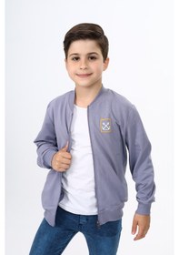 Resim Toontoy Erkek Çocuk Baskılı Hırka Koyu Gri 