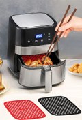 Resim Buffer ® Renkli Isıya Dayanıklı Yıkanılabilir Silikon Fırın Ve Airfryer Kare Model Pişirme Matı 21,5 