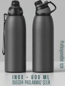 Resim Transformacion Inox Çelik Termos - 600 ml SUS304 Çelik Termos Profesyonel GRİ 722129 