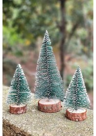 Resim 3 Lü Yeni Yıl Çam Ağacı Seti Noel Yılbaşı Ağacı 3 Lü Mini Masa Üstü Yılbaşı Ağacı Seti 3 Adet 