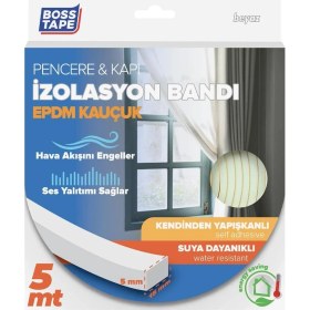 Resim Tape Epdm Kauçuk Pencere Kapı Izolasyon Bandı Beyaz 5MMX15MMX5MT 