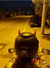 Resim Kask Için Şeytan Boynuzu - Kask Süsü Diğer 