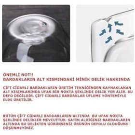 Resim Çift Cidarlı Cam Kupa Ev Ofis Fincanı Çift Katlı Isı Yalıtımlı Kulplu Cam Bardak 2 Adet Helsinki 250 Ml 