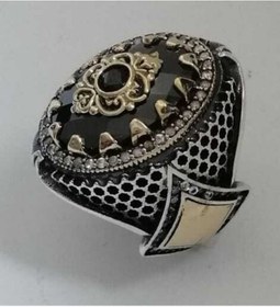 Resim Omar Silver Erkek Fasetli Onix Taşlı Gümüş Yüzük Mrd79 