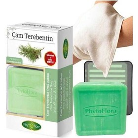 Resim Phytoflora Çam Terebentin Özlü Sabun 125 G + Sabunluk + Kese 