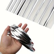 Resim 3m/118in Araba Dış Krom Gümüş Parlak Şerit Gövde Şeridi Tampon Araba Kapı Pencere Koruma PVC Parlak Şerit Dekoratif Şerit 