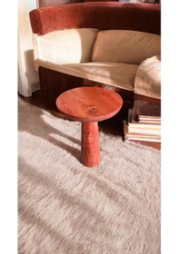 Resim Doğal Masif Ahşap Mantar Sehpa Maun Renk Tekli Yan Sehpa - Dekoratif Sehpa Maun 