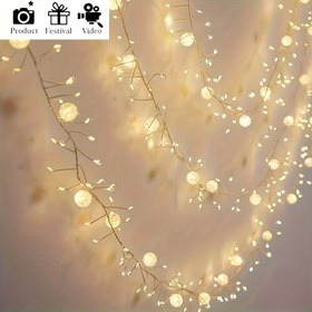 Resim 200cm/78.74 inç LED Buz Çatlağı Top Bakır Tel Dekoratif Işıklar İçin Ofis Dekorasyonu, Oda, Parti, Düğün, Hediye, Mezuniyet Sezonu Dekorasyonu - Pil Yok, Stüdyo Işığı Dekoratif Aksesuar Işıkları için 