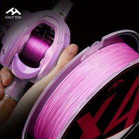 Resim HAUT TON 99.67 metre X4 Örgülü PE Balıkçılık İpi - Aşınmaya Dayanıklı, Esnemez, Süper Güçlü - Mavi/Pembe 