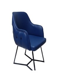 Resim Tekli Bekleme Koltuğu Metal Ayaklı Kapitone Desenli Mavi Renk Sun 