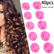 Resim 40 Adet Saç Maşası (20 Büyük + 20 Küçük) - Pembe & Beyaz, Tüm Saç Tipleri İçin Çok Boyutlu Bukle Makineleri, Dolaşıklara Nazik, Kullanımı Kolay, Şık ve Hacimli Bukleler için Mükemmel, Saç Aksesuarı, Ergonomik Tasarım, Dayanıklı Yapı 