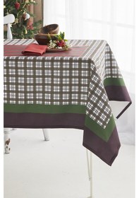 Resim Ays Home Yeşil Kareli Pötikare Christmas Yemek Masa Örtüsü 