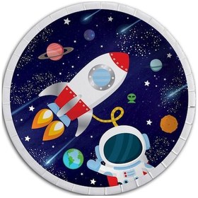 Resim Kozmik Galaksi Uzay Temalı Karton Tabak - 23Cm X 8 Adet 