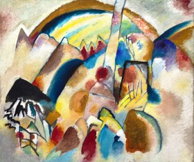 Resim Wassily Kandinsky - Kırmızı Lekeli Manzara No. 2 Fine Art Baskı - Hahnemühle Matt Fibre / 40x50 / Eseri Baskı Ölçüsüne Tam Oturt (Beyaz kenar olmasın / Eserden kırpılır) 