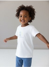 Resim Zekids Kız Çocuk Tasarım T-shirt-17202 Ekru 