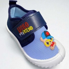 Resim Yazlık Keten Tek Cırt Cırtlı Ayarlanabilir Yumuşak Rahat Taban Ev Okul Kreş Günlük Ayakkabı Mavi 