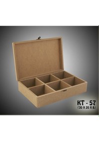 Resim Ahşap Boyanabilir 6 Bölmeli Saat-takı-aksesuar-organizer Kutu 