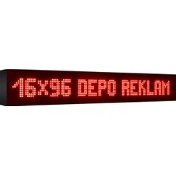 Resim Depo Tabela Reklam Kırmızı Kayan Yazı LED Tabela 16 x 96 cm Tek Taraflı Depo Reklam Tabela 