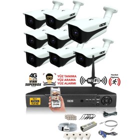 Resim Ids - 8 Kameralı 5 Mp Sony Lensli 1080P Full HD Güvenlik Kamerası Sistemi - Hard Disksiz 