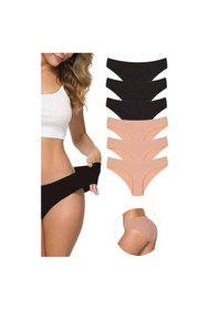 Resim 6 Adet Kadın Dikişsiz Lazer Kesim Esnek İz Yapmayan Külot S2 L-xl Çok Renkli 