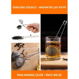 Resim Letsii Paslanmaz Çelik Ergonomik Bitki Çayı Demleme Süzgeci 