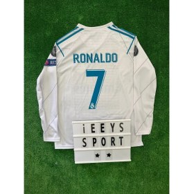Resim Cristiano Ronaldo Real Madrid Uzun Kol 2018 Şampiyonlar Ligi Kiev Özel Tasarım Beyazi Forma 
