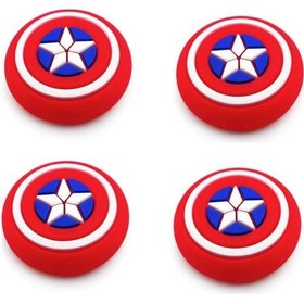 Resim Desenli Sony Ps5/ps4/ps3 Analog Koruyucu Silikon Pad-kaptan Amerika 