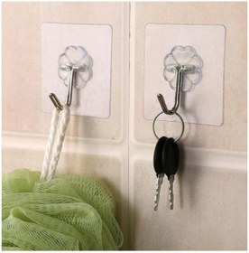 Resim Şeffaf Yapışkan Askı Duvar Banyo Mutfak Dolap Havlu Askısı 5 Adet 