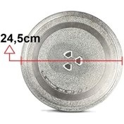 Resim Bosch HMT75G651B/05 Mikrodalga Fırın Cam Tabağı Tepsisi 24,5cm Çapında Üç 3 Tırnaklı Tabak Tepsi Borcam 