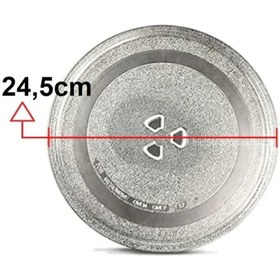 Resim Bosch HF12M240/35 Mikrodalga Fırın Cam Tabağı Tepsisi 24,5cm Çapında Üç 3 Tırnaklı Tabak Tepsi Borcam 