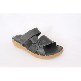 Resim Kadın 103 Kadın Çırtlı Model Hakiki Deri Atölye Yumuşak Taban Giyimli Terlik Siyah 