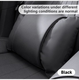 Resim Elmpaly Siyah Bel Desteği Şık Nappa Araç Başlık Yastığı Ultra Yumuşak Konfor Tüm Mevsimler Nefes Alabilir Tasarım Kolay Montaj 