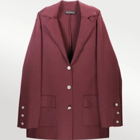 Resim Mürdüm Triko Kadın Blazer Ceket - MÜRDÜM / 44 