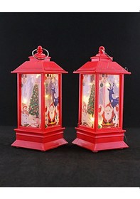 Resim 2 Adet Noel Baba Yılbaşı Temalı Led Titreyen Mumlu Mini Fener 
