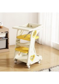 Resim Bebek Mama Sandalyesi Eğitici Çocuk Gelişim Sandalyesi Ve Mutfak Merdiven Ve Öğrenme Kulesi 