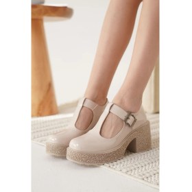 Resim Mathilda Premium Kadın Bej Rugan Platform Ayakkabı 
